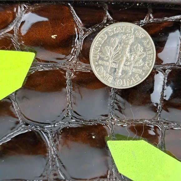 Brighton Cher Croc Embossed Glossy Patent Leather Hobo Bag - Picture 14 of 16